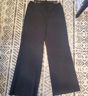 ST. JOHN CAVIAR BLACK SLACKS. WIDE LEG. SZ 10. HIGH WAIST